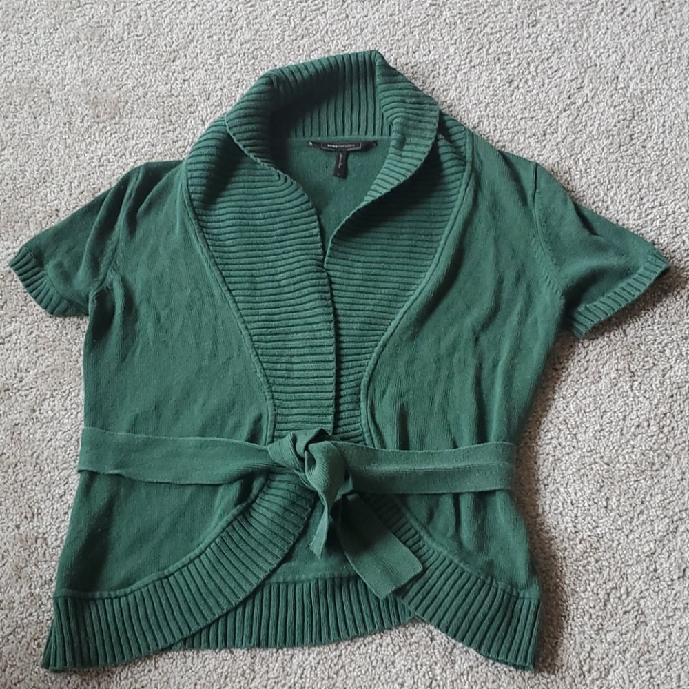 Green short sleeved BCBG cardigan